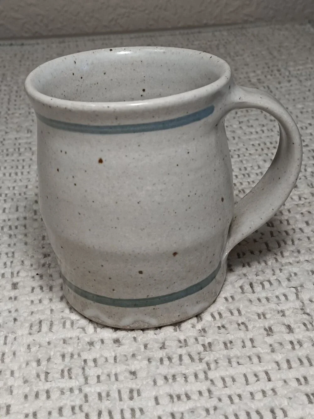 JB Pottery Vintage Studio Art Double Pine Tree Stoneware Coffee Mug Cup
